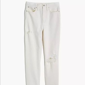 Madewell The Mom Jean Ripped Edition in Tile White